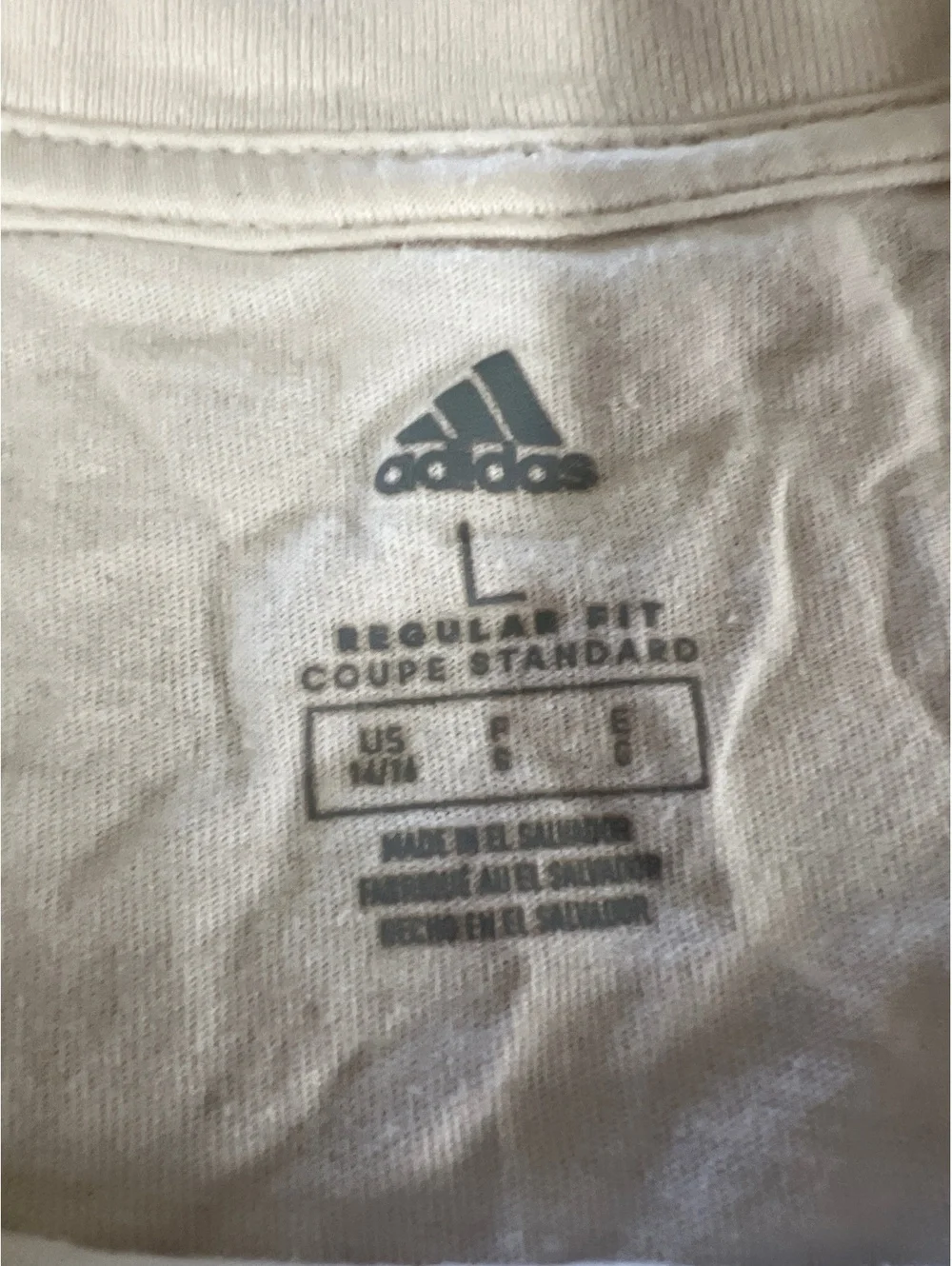 Adidas White Regular Fit Logo T-Shirt Large